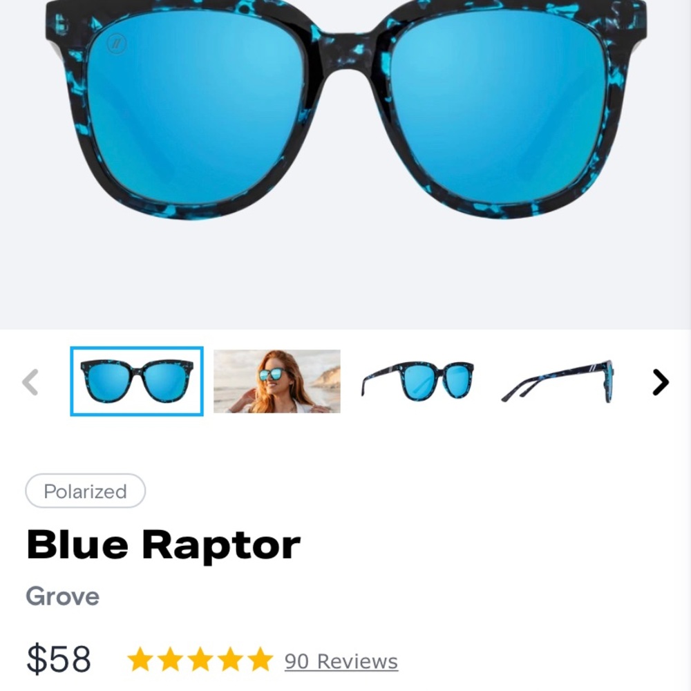 Blenders Blue Raptor sunglasses. Brand new with box and sleeve.